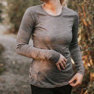 Woolx Women's Remi Long Sleeve T-Shirt  Color Light Mocha EOC!